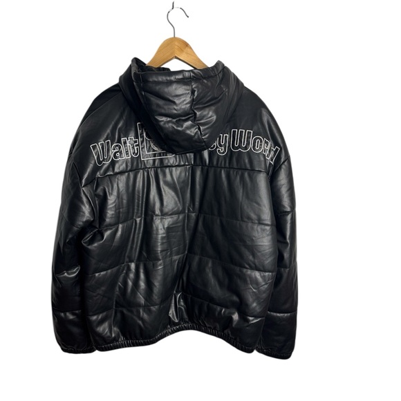 Disney Parks Walt Disney World black faux leather puffer Spirit jacket size 1X - Picture 6 of 8